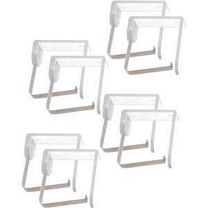 16x Tafelkleed klemmen transparant 4,5 x 4,5 cm kunststof - Plastic tafelkleedklemmen - Tafelzeilklemmen - Tafellaken klemmen