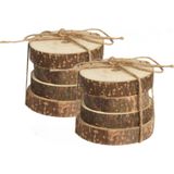 Boomschijf onderzetters - D10 cm - 4x stuks - hout