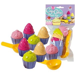 Speelgoed cupcake zandvormen 27 delig - Zandbak en strand speelgoed zandspeelsets