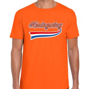 Bellatio Decorations Oranje Koningsdag t-shirt heren - Nederland wimpel