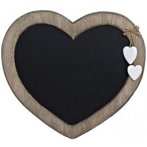 Memo krijtbord hart vorm 27 cm - Schoolbord/schrijfbordje