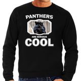 Dieren panters sweater zwart heren - panthers are serious cool trui - cadeau sweater zwarte panter/ panters liefhebber