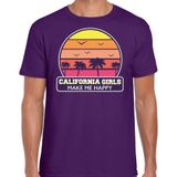 California girls zomer t-shirt / shirt California girls make me happy voor heren - paars - California party / vakantie outfit / kleding/ feest shirt