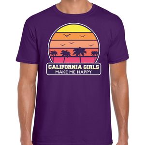 California girls zomer t-shirt / shirt California girls make me happy voor heren - paars - California party / vakantie outfit / kleding/ feest shirt