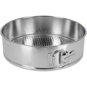 Gerim Taarten bakken bakvorm/spring vorm Kitchen Pro - metaal - anti-aanbak laag - zilver - 24 x 7 cm