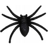 Chaks nep spinnen 8 cm - zwart glitter - 12x stuks - Horror/griezel thema decoratie beestjes