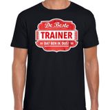 Cadeau t-shirt voor de beste trainer voor heren - zwart met rood - trainers - kado shirt / kleding - vaderdag / collega
