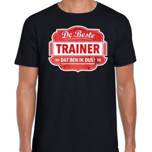 Cadeau t-shirt voor de beste trainer voor heren - zwart met rood - trainers - kado shirt / kleding - vaderdag / collega