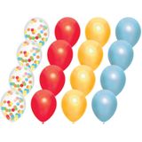 Haza Ballonnen - multi kleuren mix verjaardag/thema feest - 18x stuks