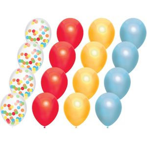 Haza Ballonnen - multi kleuren mix verjaardag/thema feest - 18x stuks