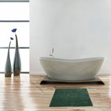 MSV badkamer droogloop mat/tapijt - Bologna - 45 x 70 cm - bijpassende kleur zeeppompje - donkergroen