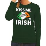 Kiss me I am Irish sweater groen dames - feest trui dames - Ierland kleding