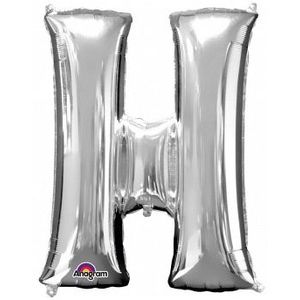 Letter H ballon zilver 86 cm