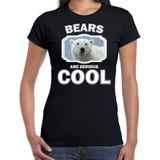 Dieren ijsberen t-shirt zwart dames - bears are serious cool shirt - cadeau t-shirt witte ijsbeer/ ijsberen liefhebber