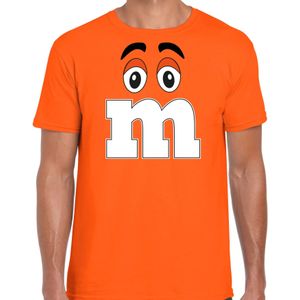 Bellatio Decorations verkleed t-shirt M voor heren - oranje - carnaval/themafeest kostuum