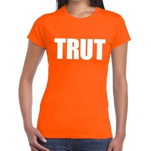 Trut tekst t-shirt oranje dames