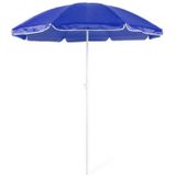 2x Verstelbare strand/tuin parasols blauw 150 cm - Zonbescherming - Voordelige parasols