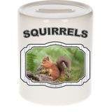 Dieren liefhebber eekhoorntje spaarpot  9 cm jongens en meisjes - keramiek - Cadeau spaarpotten eekhoorntjes liefhebber