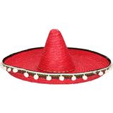 Rode Mexicaanse verkleed sombrero hoed 60 cm voor volwassenen - Carnaval hoeden