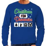 Foute Kersttrui / sweater - Christmas for dummies - blauw voor heren - kerstkleding / kerst outfit