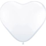 Pakket van 4x stuks qualatex hartjes XL ballonnen wit 90 cm - Valentijn versiering - Bruiloft feestversiering