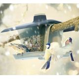 1x Stuks antraciet dubbele vogel voedersilos 28 cm van kunststof- Winter vogelvoeders/vogelvoederhuisje
