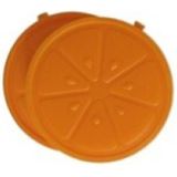 2x stuks ijsblokjes sinaasappel herbruikbaar - Plastic ijsblokjes - Verkoeling artikelen - Gekoelde drankjes maken