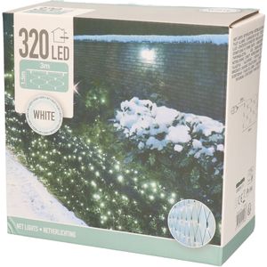 Kerstverlichting - koel wit - 320 LED - netverlichting - 1,5 x 3 meter