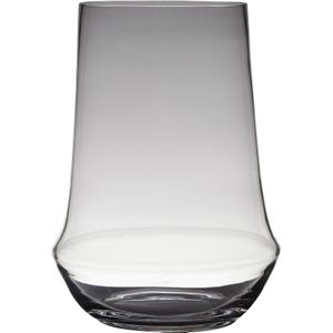 Transparante luxe grote stijlvolle vaas/vazen van glas 35 x 25 cm - Bloemen/boeketten vaas voor binnen gebruik