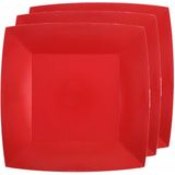 Santex Feest/verjaardag bordjes set - 20x stuks - rood - 18 cm en 23 cm