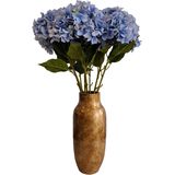 DK Design Kunstbloemen boeket Hortensias - 8 stelen - lichtblauw - 109 cm - Kunst zijdebloemen