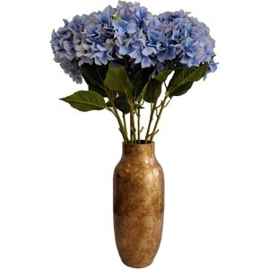 DK Design Kunstbloemen boeket Hortensias - 8 stelen - lichtblauw - 109 cm - Kunst zijdebloemen