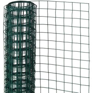 3x rollen tuinhek vierkant gaas groen - 50 x 250 cm - gegalvaniseerd staaldraad met UV bestendige coating - tuingaas