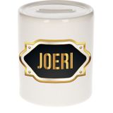 Joeri naam cadeau spaarpot met gouden embleem - kado verjaardag/ vaderdag/ pensioen/ geslaagd/ bedankt