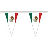 3x stuks mexico landen punt vlaggetjes 5 meter - slinger / vlaggenlijn - landen vleggen versiering/feestartikelen