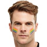 Gay Pride / LHBT regenboog vlag en schminkstift