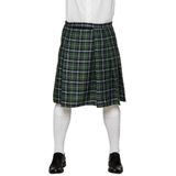 Set van 4x stuks groene Schotse verkleed rokken/kilts voor heren - Verkleedkleding kostuums Schotland/vrijgezellenfeestjes