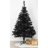 Tweedekans kunst kerstboom/kunstboom zwart 150 cm - Kunst kerstbomen / kunstbomen