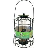 2x stuks vogel voedersilo voor kleine vogels geschikt metaal groen 36 cm - Vogelvoederhuisje - Vogelvoer - Vogel voederstation