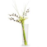 Set van 2x stuks transparante conische vaas/vazen van glas 17 x 50 cm - Woonaccessoires/woondecoraties - Glazen bloemenvaas - Boeketvaas