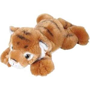 Pluche knuffel dieren bruine Tijger 25 cm - Speelgoed wilde dieren knuffelbeesten