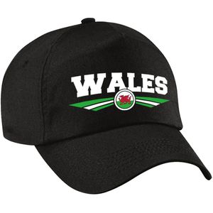 Wales landen pet zwart kinderen - Wales baseball cap - EK / WK / Olympische spelen outfit