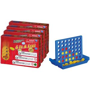 4 Op een rij reisspellen - 8x stuks - 10x14x3cm - Kinderen/volwassenen