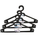 Set van 30 stuks zwarte kledinghanger van kunststof - Kleding ophangen kledinghanger voordeelset