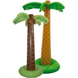 Set van 2x stuks - Tropische/hawaii feestversiering opblaasbare palmbomen 165 en 180 cm - Thema party decoraties