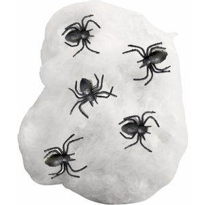 Horror/Halloween griezel spinnetjes met spinnen rag - 10x - kunststof - zwart - 3 cm