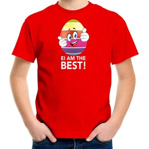 Vrolijk Paasei ei am the best t-shirt / shirt - rood - kinderen - Paas kleding / outfit