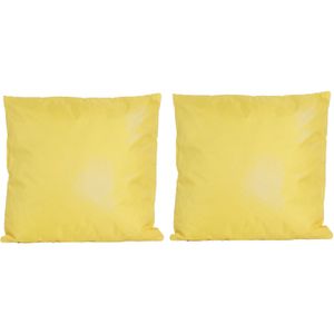4x Bank/sier kussens voor binnen en buiten in de kleur geel 45 x 45 cm - Tuin/huis kussens
