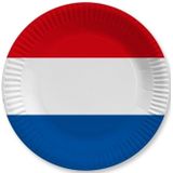 Holland/nederlandse vlag gebaksbordjes - 30x - karton - D23 cm - Koningsdag/bevrijdingsdag