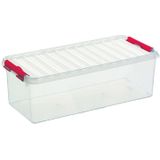 Sunware - Q-line opbergbox 9,5L transparant rood - 48,5 x 19 x 14,7 cm